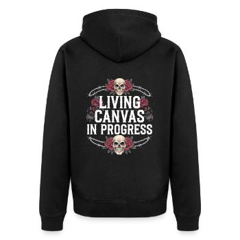 Tattoo Studio Tattoo Artist Tattoo Ideen - Unisex Premium Bio Zip Hoodie - Schwarz - Hinten - Nico (187cm)