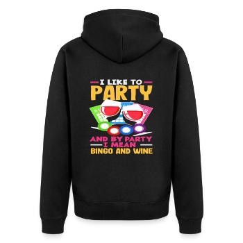 Bingo Player Party avec Bingo et vin - Veste à capuche bio Premium Unisexe - noir - Dos - Nico (187cm)