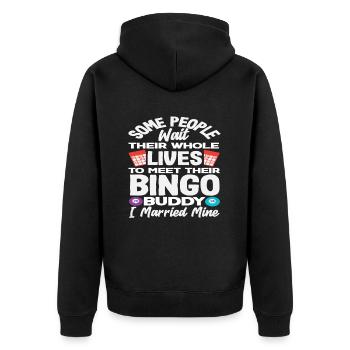 Joueur de bingo J’ai épousé le mien - Veste à capuche bio Premium Unisexe - noir - Dos - Nico (187cm)