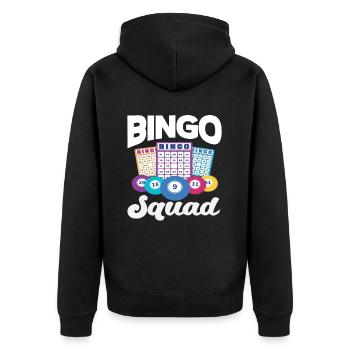 Bingo Squad Joueurs Équipe Bingo Fans - Veste à capuche bio Premium Unisexe - noir - Dos - Nico (187cm)