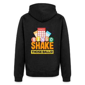 Bingo Shake The Balls Player Fun - Veste à capuche bio Premium Unisexe - noir - Dos - Nico (187cm)