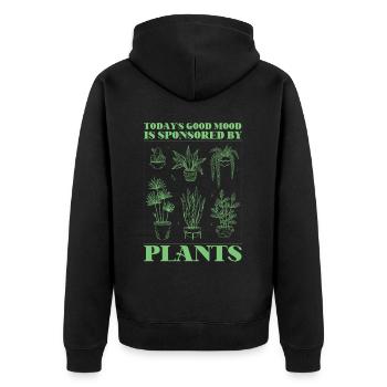 Plant Lover Gardening Today's Good - Unisex Premium Bio Zip Hoodie - Schwarz - Hinten - Nico (187cm)