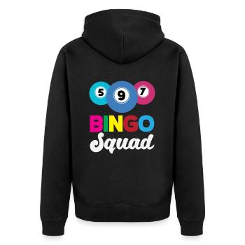 Bingo Squad pour les joueurs de bingo - Veste à capuche bio Premium Unisexe - noir - Dos - Nico (187cm)