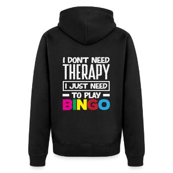 Bingo Player Therapy Not Necessary - Unisex Premium Organic Zip Hoodie - black - Back - Nico (187cm)