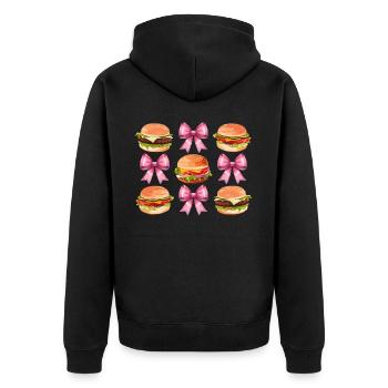 Coquette Bow Burger Hamburger Ruban Rose Maman - Veste à capuche bio Premium Unisexe - noir - Dos - Nico (187cm)