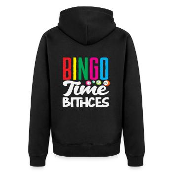 L’heure du bingo pour les joueurs de bingo - Veste à capuche bio Premium Unisexe - noir - Dos - Nico (187cm)