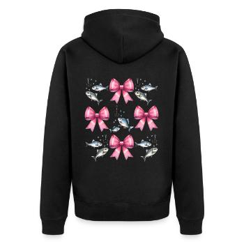 Coquette Bow Hameçon Pink Bow - Veste à capuche bio Premium Unisexe - noir - Dos - Nico (187cm)