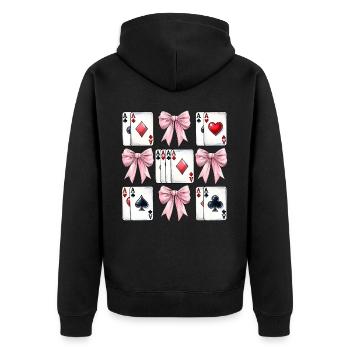 Coquette Bow Poker Fête des Mères Joueurs de Casino - Veste à capuche bio Premium Unisexe - noir - Dos - Nico (187cm)