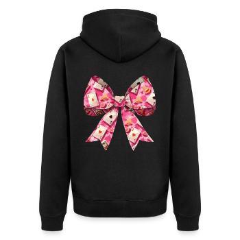 Coquette Bow Poker Muttertag Casino-Spieler - Unisex Premium Bio Zip Hoodie - Schwarz - Hinten - Nico (187cm)