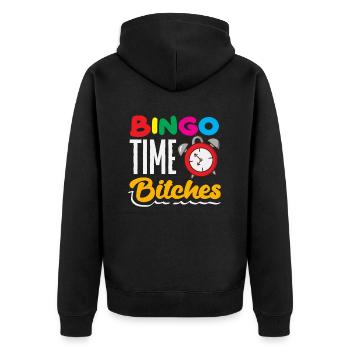 L’heure du bingo pour les joueurs de bingo - Veste à capuche bio Premium Unisexe - noir - Dos - Nico (187cm)