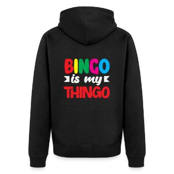 Le bingo est mon truc pour les joueurs de bingo - Veste à capuche bio Premium Unisexe - noir - Dos - Nico (187cm)