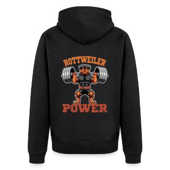 Rottweiler Power : Chien puissant pour la salle de sport et la salle de sport - Veste à capuche bio Premium Unisexe - noir - Dos - Nico (187cm)