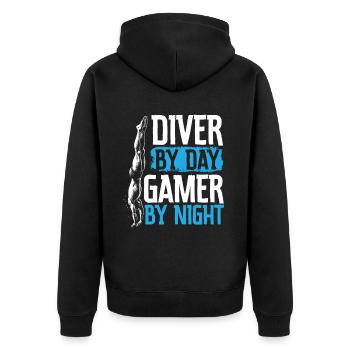 Springboard Diving Diving Diving Divers - Unisex Premium Organic Zip Hoodie - black - Back - Nico (187cm)