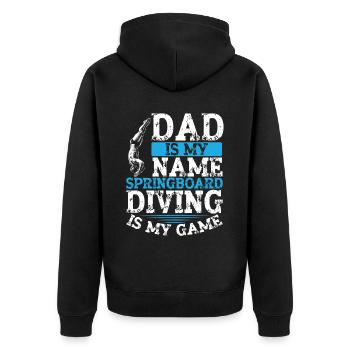 Springboard Diving Diving Diving Divers - Unisex Premium Organic Zip Hoodie - black - Back - Nico (187cm)
