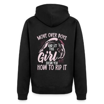 Springboard Diving Diving Diving Divers - Unisex Premium Organic Zip Hoodie - black - Back - Nico (187cm)