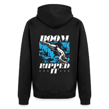 Springboard Diving Diving Diving Divers - Unisex Premium Organic Zip Hoodie - black - Back - Nico (187cm)