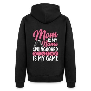 Springboard Diving Diving Diving Divers - Unisex Premium Organic Zip Hoodie - black - Back - Nico (187cm)