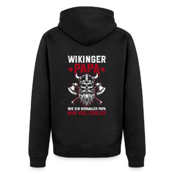Viking Dad Father's Day Paternity Parent - Unisex Premium Organic Zip Hoodie - black - Back - Nico (187cm)
