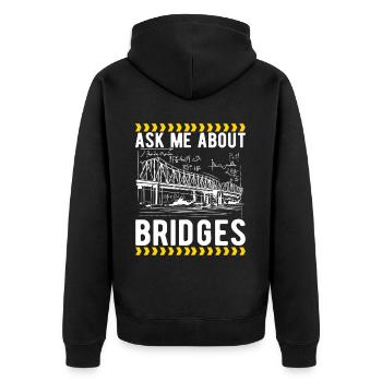 Ingénieur des ponts Construction de ponts - Veste à capuche bio Premium Unisexe - noir - Dos - Nico (187cm)