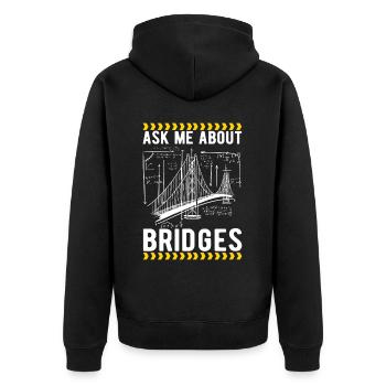 Ingénieur des ponts Construction de ponts - Veste à capuche bio Premium Unisexe - noir - Dos - Nico (187cm)