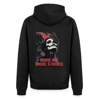 Tattoo Studio Tattoo Artist Tattoo Ideen - Unisex Premium Bio Zip Hoodie - Schwarz - Hinten - Nico (187cm)