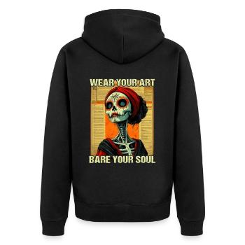 Tattoo Studio Tattoo Artist Tattoo Ideen - Unisex Premium Bio Zip Hoodie - Schwarz - Hinten - Nico (187cm)