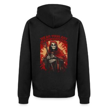 Tattoo Studio Tattoo Artist Tattoo Ideen - Unisex Premium Bio Zip Hoodie - Schwarz - Hinten - Nico (187cm)