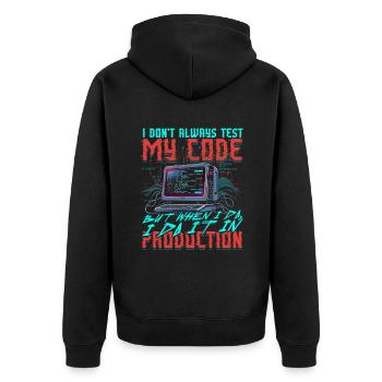 Theoretical Computer Scientist - Unisex Premium Organic Zip Hoodie - black - Back - Nico (187cm)