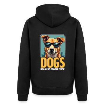 Lustiges Hunde Hundehalter Hundeliebhaber Hund - Unisex Premium Bio Zip Hoodie - Schwarz - Hinten - Nico (187cm)