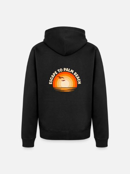 Je fuis vers Palm Beach - Veste à capuche bio Premium Unisexe - noir