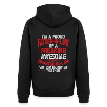 Papasaurus Rex T Rex Dinosaur Father's Day Gift - Unisex Premium Organic Zip Hoodie - black - Back - Nico (187cm)