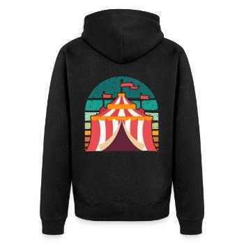 Zircus - Unisex Premium Bio Zip Hoodie - Schwarz - Hinten - Nico (187cm)