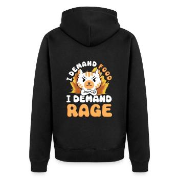 Chat Gras Gros Chat Humour Mème - Veste à capuche bio Premium Unisexe - noir - Dos - Nico (187cm)