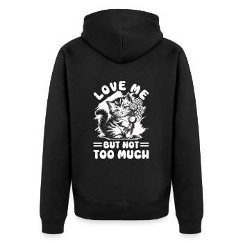 Chat Gras Gros Chat Humour Mème - Veste à capuche bio Premium Unisexe - noir - Dos - Nico (187cm)