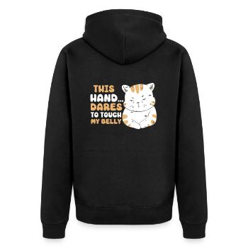 Cat Fat Fat Cat Humor Meme - Unisex Premium Organic Zip Hoodie - black - Back - Nico (187cm)