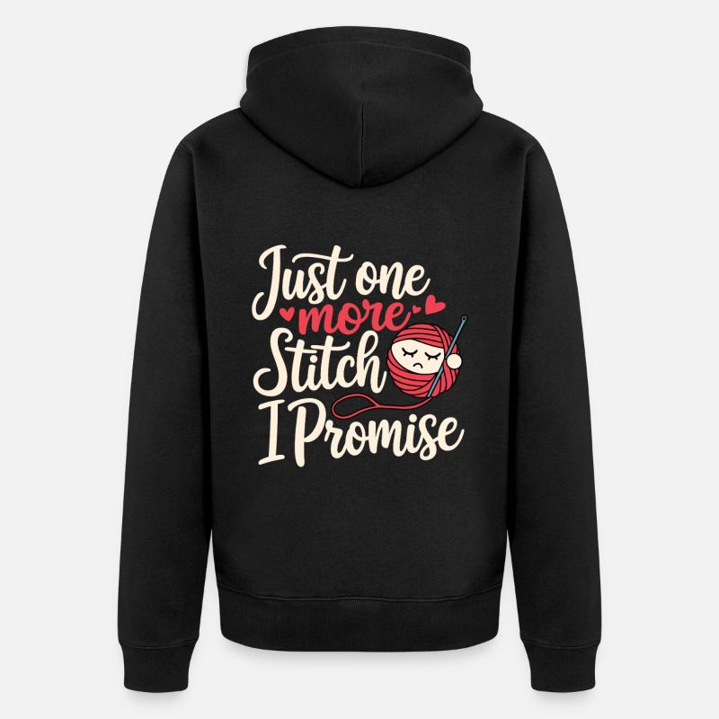 Häkeln - Unisex Premium Bio Zip Hoodie - Schwarz