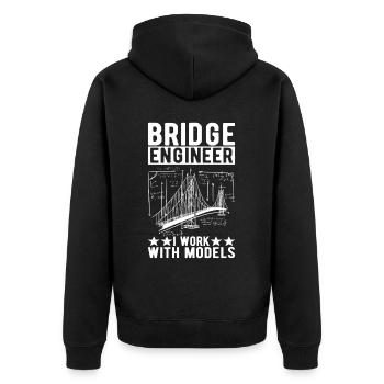 Ingénieur des ponts Construction de ponts - Veste à capuche bio Premium Unisexe - noir - Dos - Nico (187cm)
