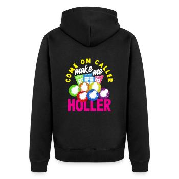 Joueurs de bingo Venez m’appeler - Veste à capuche bio Premium Unisexe - noir - Dos - Nico (187cm)