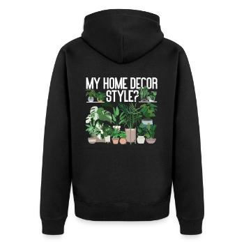 Amoureux des plantes Jardinage Ma maison - Veste à capuche bio Premium Unisexe - noir - Dos - Nico (187cm)