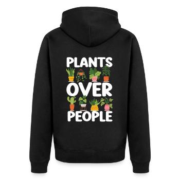 Plant Lover Gardening Plants Over - Unisex Premium Bio Zip Hoodie - Schwarz - Hinten - Nico (187cm)