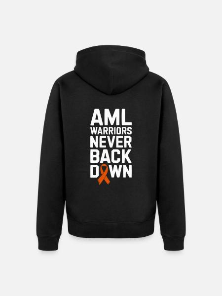 Oranssin nauhan akuutti myelooinen leukemia tietoisuus - Premium unisex luomu-huppari vetoketjulla - musta