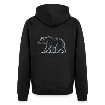 Ours géométrique Ours brun Ours brun Nature extérieure - Veste à capuche bio Premium Unisexe - noir - Dos - Nico (187cm)