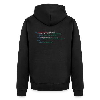 Programmeur Café Code Informatique Cadeau - Veste à capuche bio Premium Unisexe - noir - Dos - Nico (187cm)