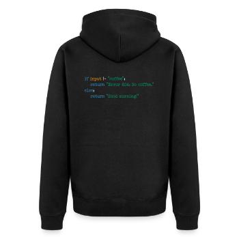 Café Code Programmeur Informatique Cadeau - Veste à capuche bio Premium Unisexe - noir - Dos - Nico (187cm)