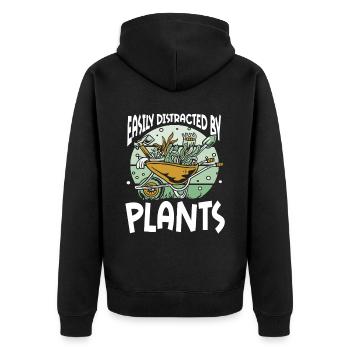 Gardening Horticulture Gardener - Unisex Premium Bio Zip Hoodie - Schwarz - Hinten - Nico (187cm)
