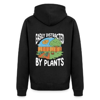 Gardening Horticulture Gardener - Unisex Premium Bio Zip Hoodie - Schwarz - Hinten - Nico (187cm)