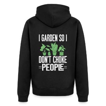 Gardening Horticulture Gardener - Unisex Premium Bio Zip Hoodie - Schwarz - Hinten - Nico (187cm)