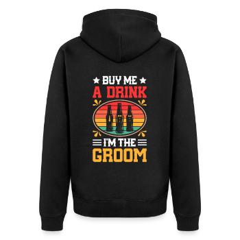 Junggesellenpartys Biertrinken Biertrinker Party - Unisex Premium Bio Zip Hoodie - Schwarz - Hinten - Nico (187cm)