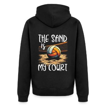 Volleyball de plage Volley-ball Joueurs de volley-ball - Veste à capuche bio Premium Unisexe - noir - Dos - Nico (187cm)