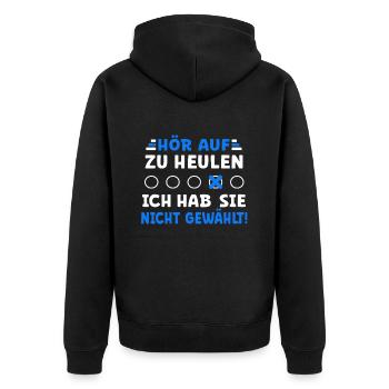 Bundestagswahl - ich habe sie nicht gewählt - Unisex Premium Bio Zip Hoodie - Schwarz - Hinten - Nico (187cm)